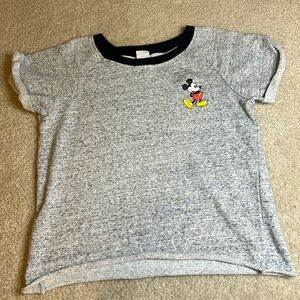 Disney Mickey Mouse The One And Only Crop Top Short Sleeve Sweatshirt